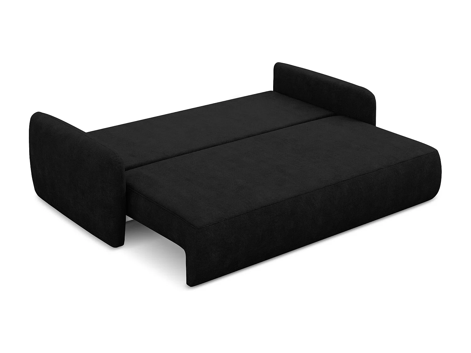 Canapé 3 places convertible en tissu chenille - noir - LILO