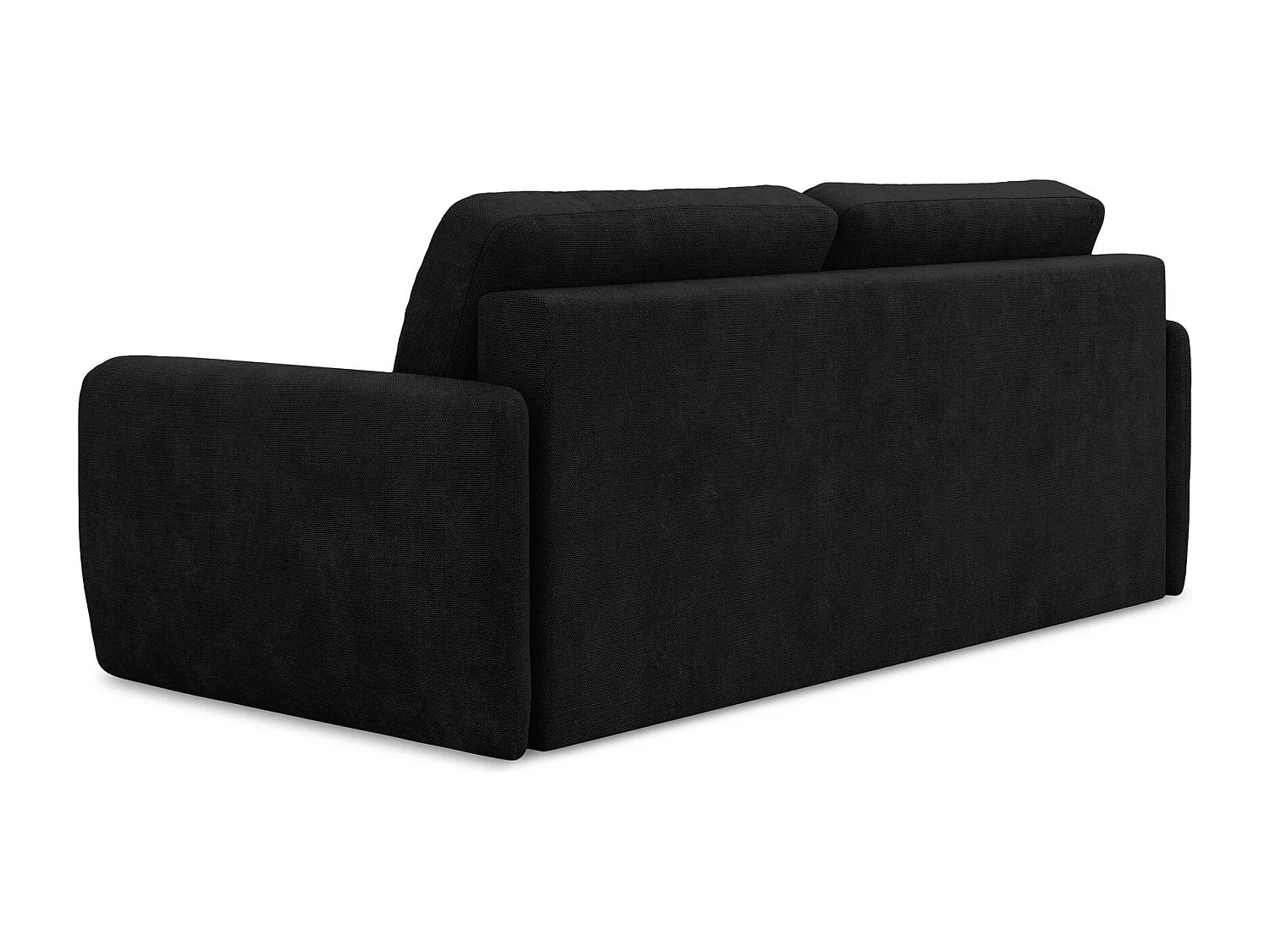 Canapé 3 places convertible en tissu chenille - noir - LILO