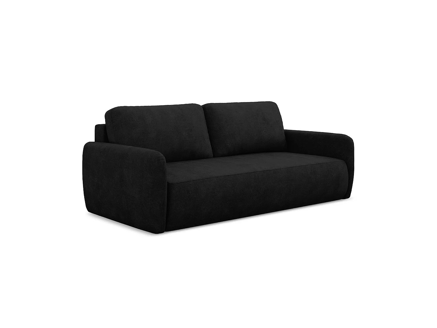 Canapé 3 places convertible en tissu chenille - noir - CORLE