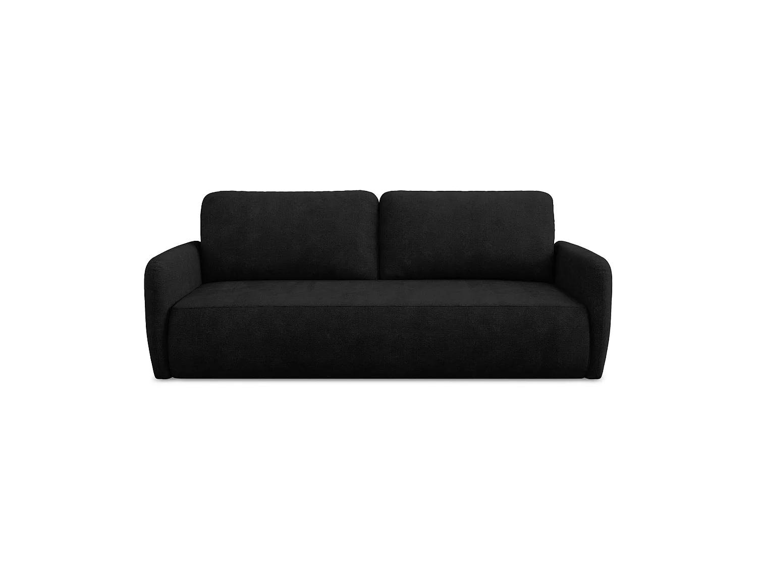 Canapé 3 places convertible en tissu chenille - noir - CORLE