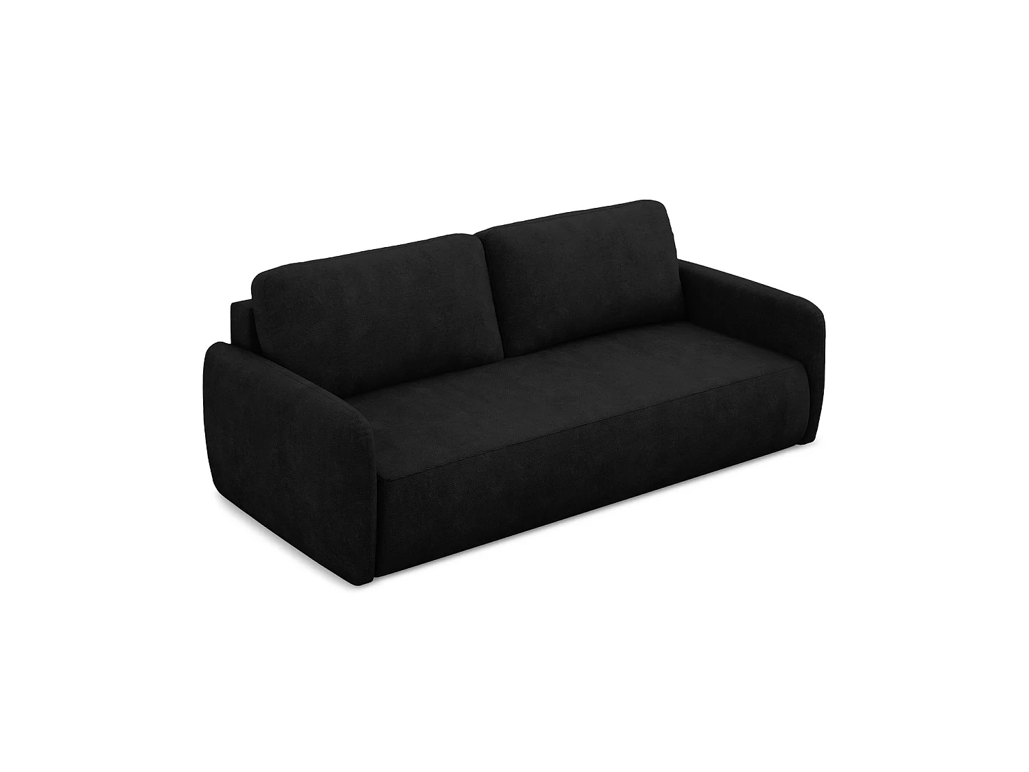 Canapé 3 places convertible en tissu chenille - noir - CORLE