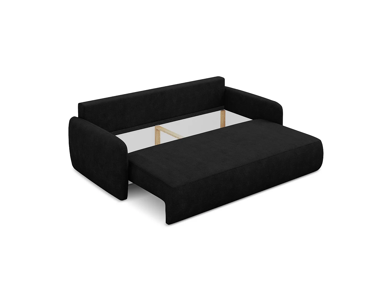 Canapé 3 places convertible en tissu chenille - noir - CORLE