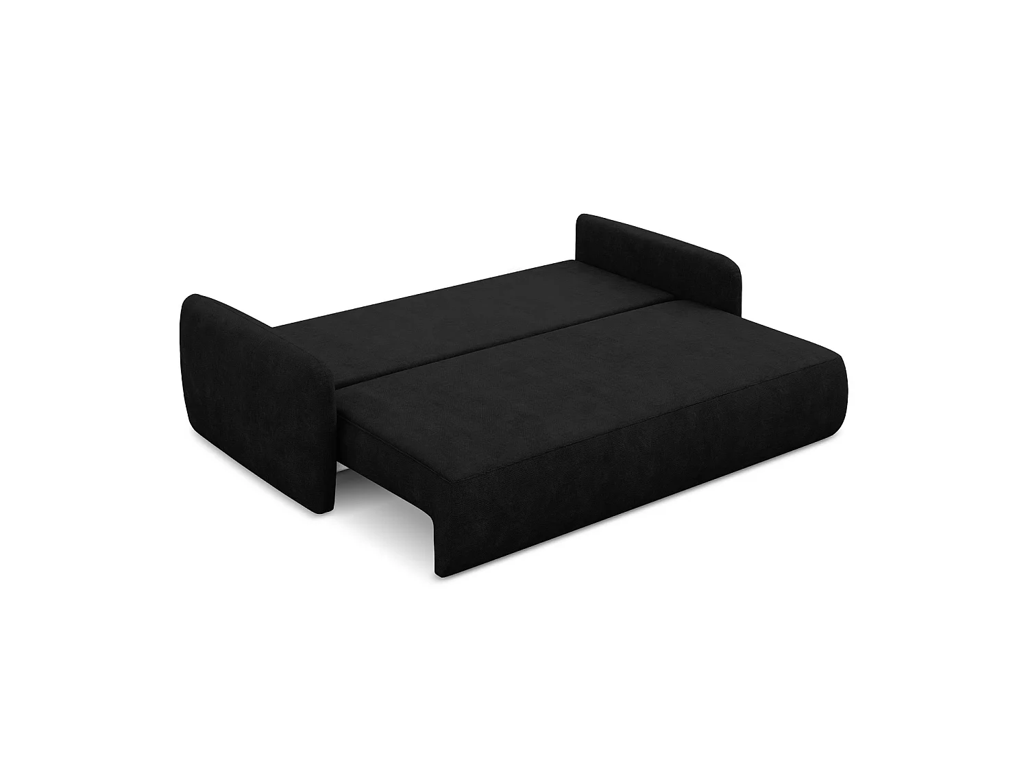 Canapé 3 places convertible en tissu chenille - noir - CORLE