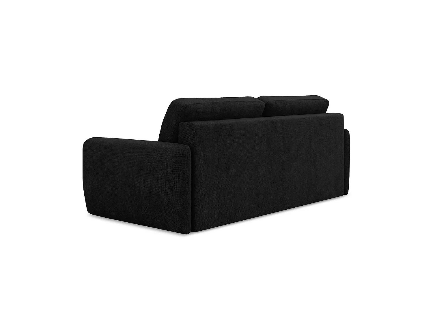 Canapé 3 places convertible en tissu chenille - noir - CORLE
