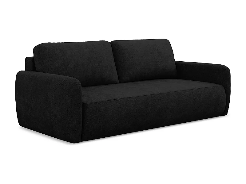 3-Sitzer Sofa mit Schlaffunktion - Chenille - Schwarz - LILO