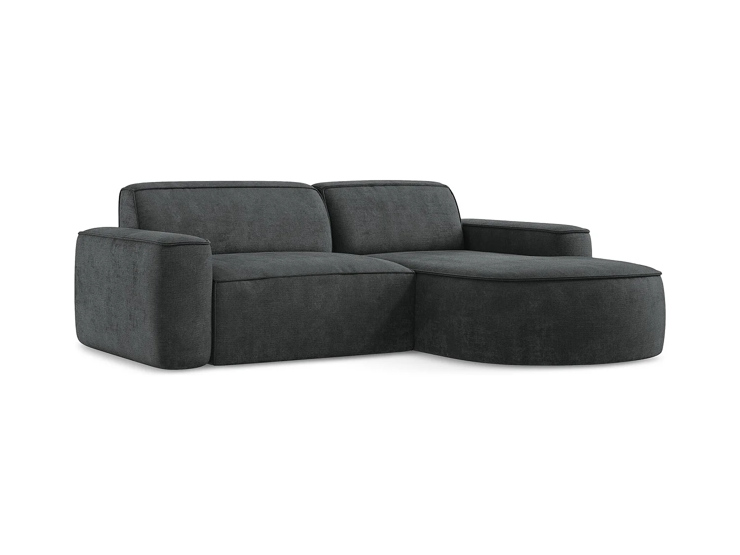 2,5-Sitzer Modulares Ecksofa - Ecke Rechts - Chenille - Dunkelgrau - OMAO