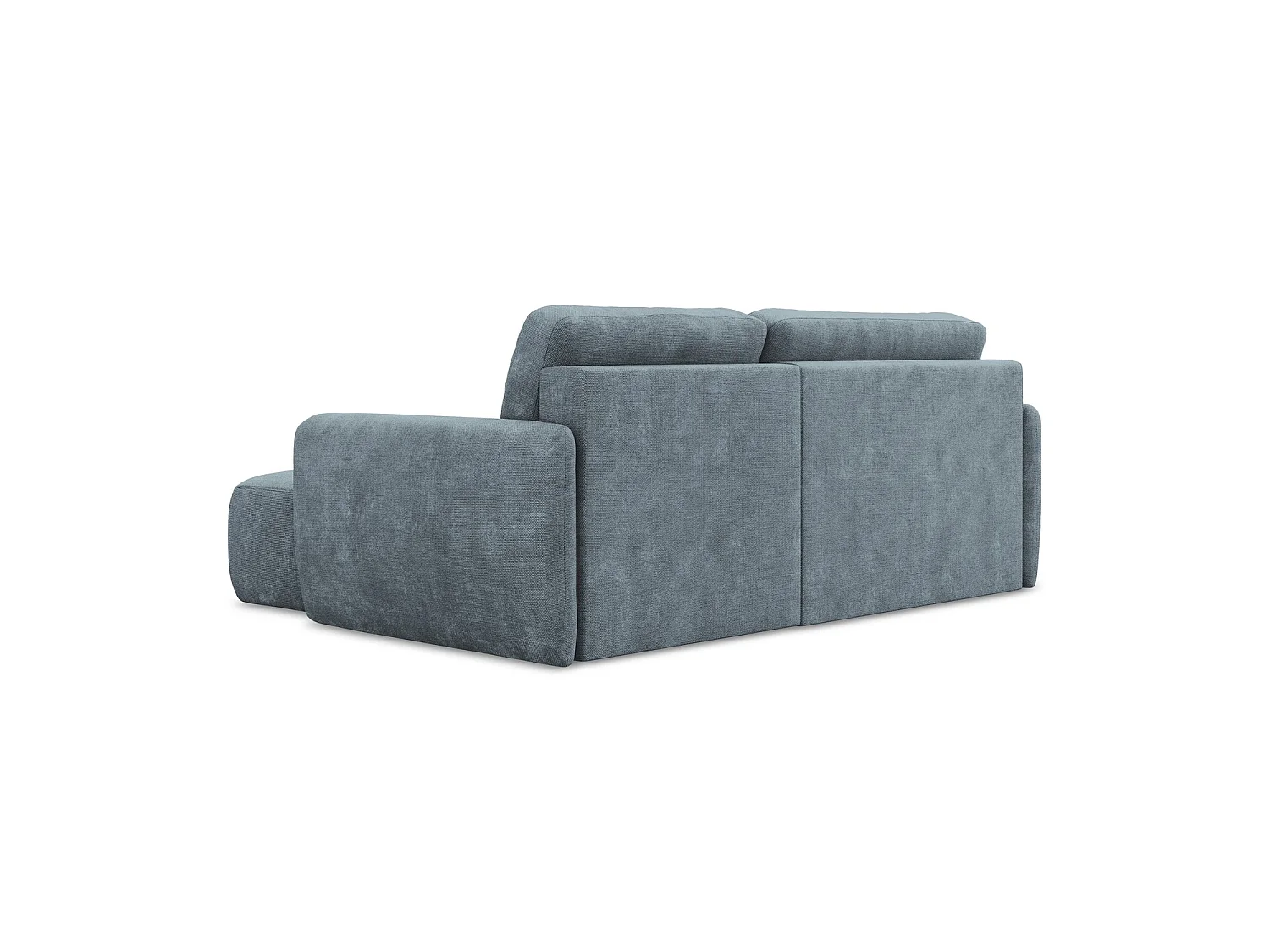 Canapé d'angle droit convertible en tissu chenille - jeans - CORLE