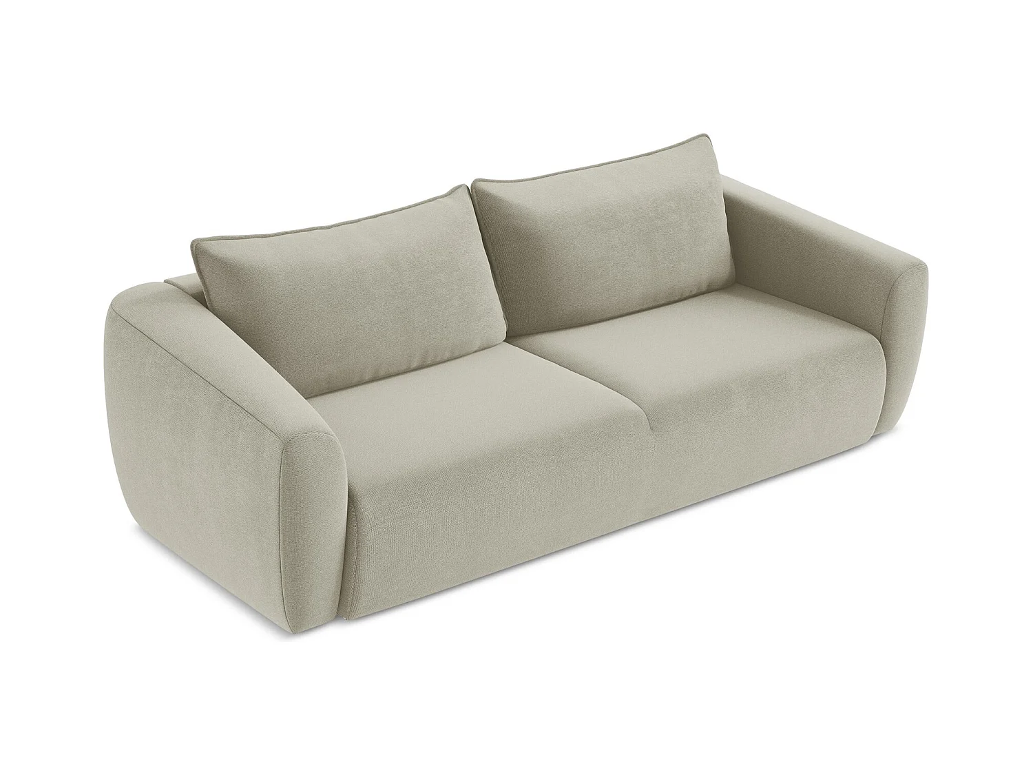 Canapé 3 places convertible en tissu texturé - beige clair - GUAVA