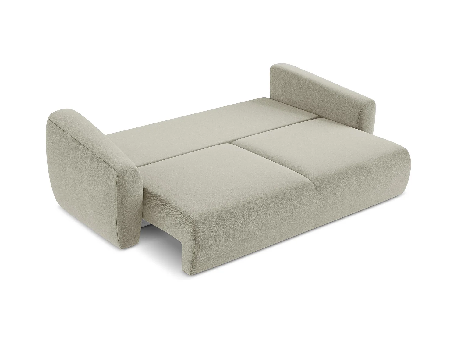 Canapé 3 places convertible en tissu texturé - beige clair - GUAVA