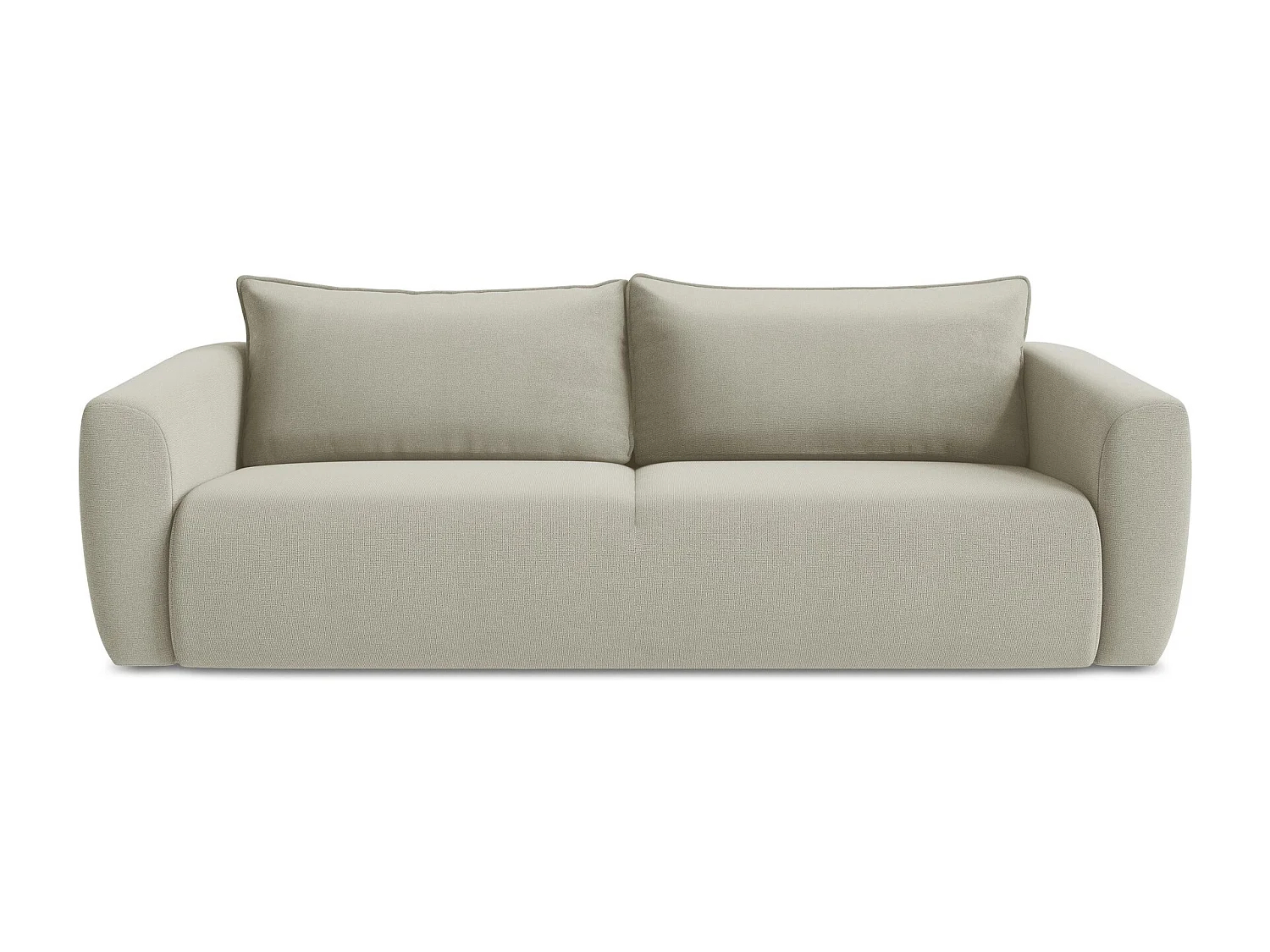 Canapé 3 places convertible en tissu texturé - beige clair - GUAVA