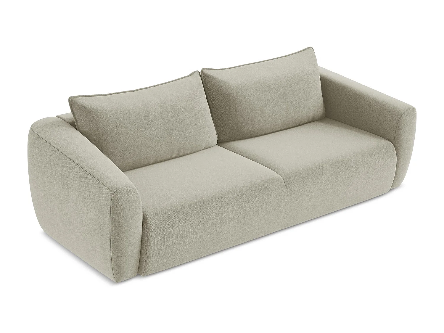 Canapé 3 places convertible en tissu texturé - beige clair - GUAVA