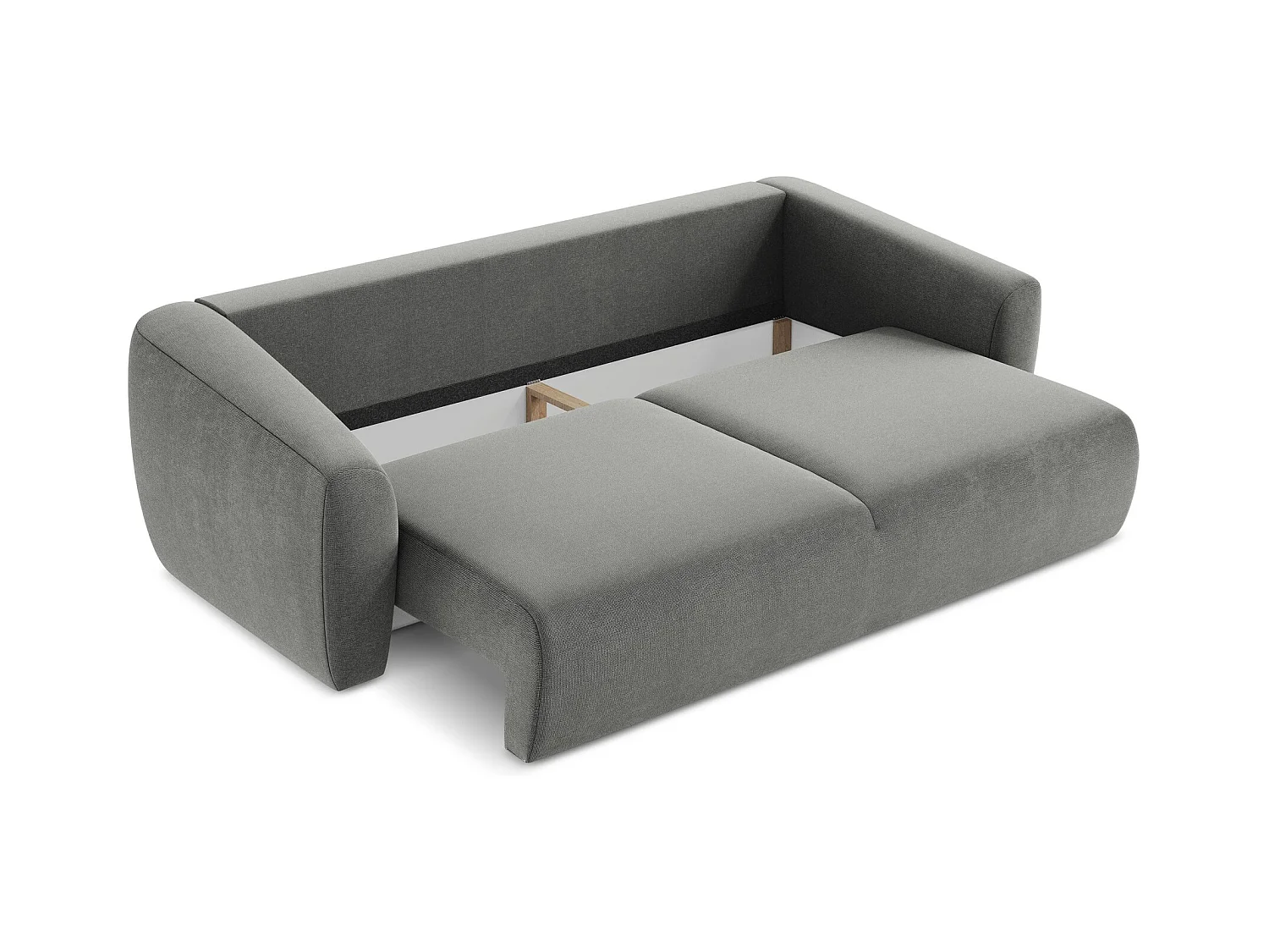 Canapé 3 places convertible en tissu texturé - gris - GUAVA