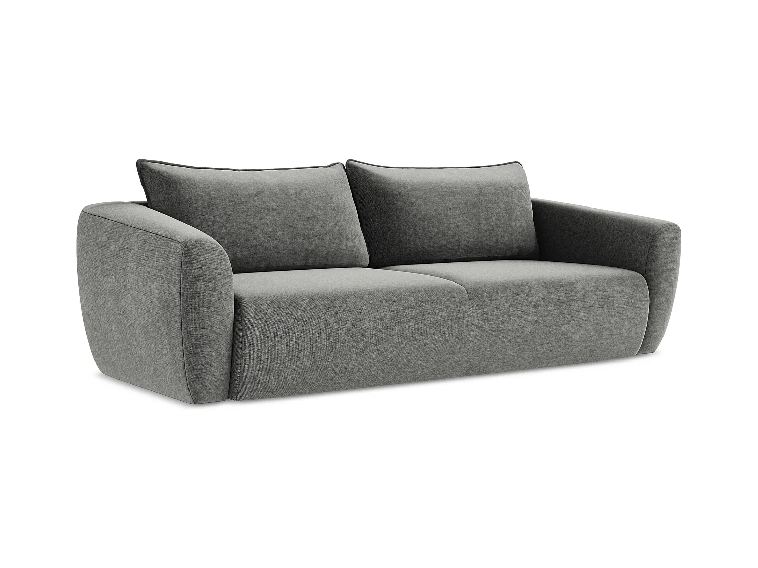 3-Sitzer Sofa mit Schlaffunktion - Strukturstoff - Grau - GUAVA