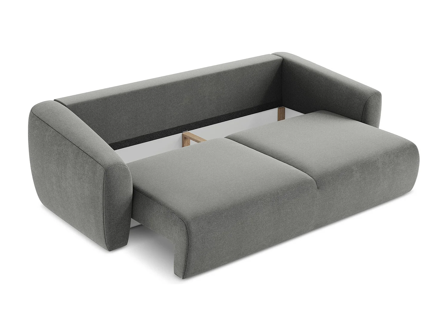 Canapé 3 places convertible en tissu texturé - gris - GUAVA