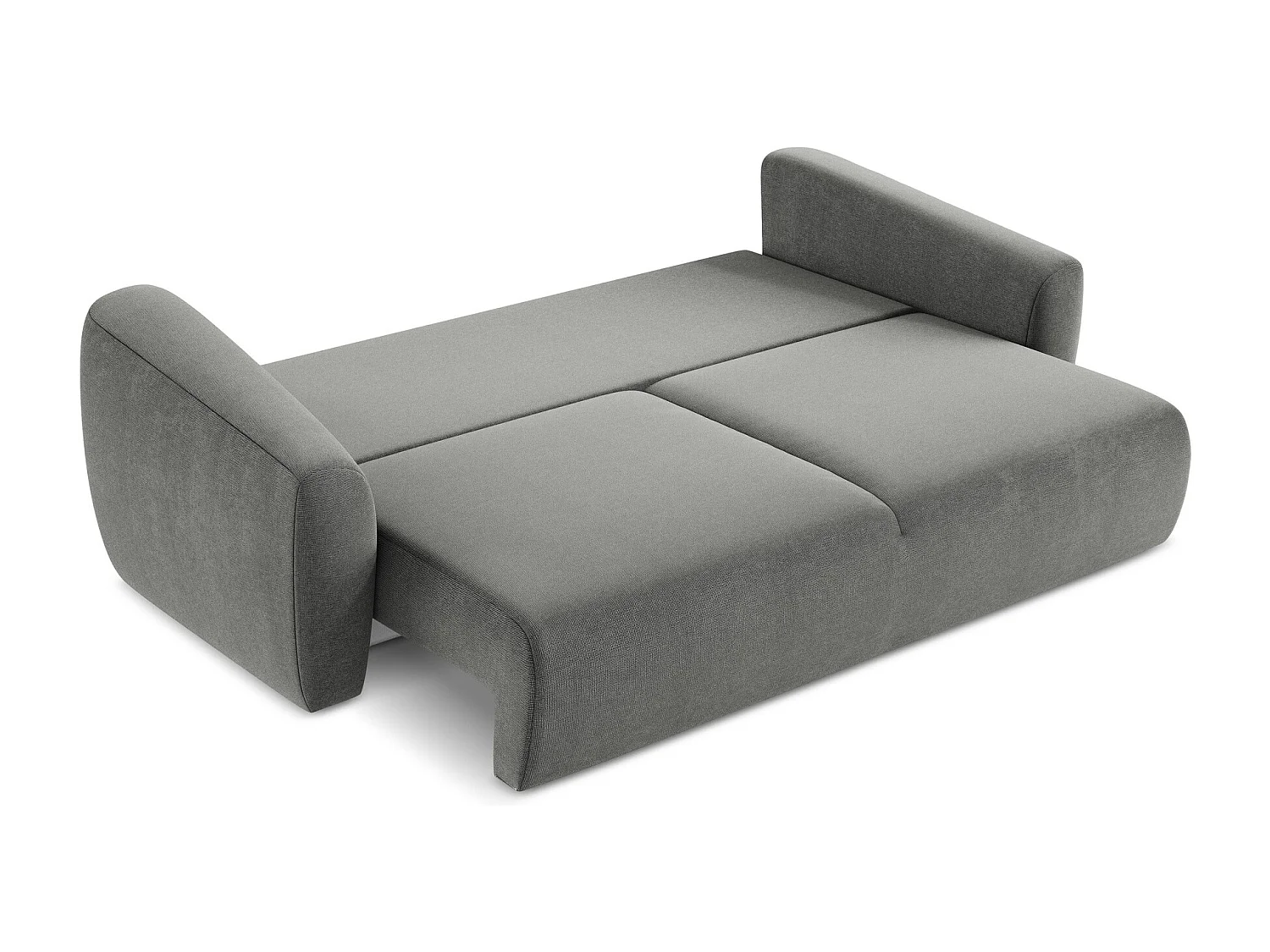 Canapé 3 places convertible en tissu texturé - gris - GUAVA