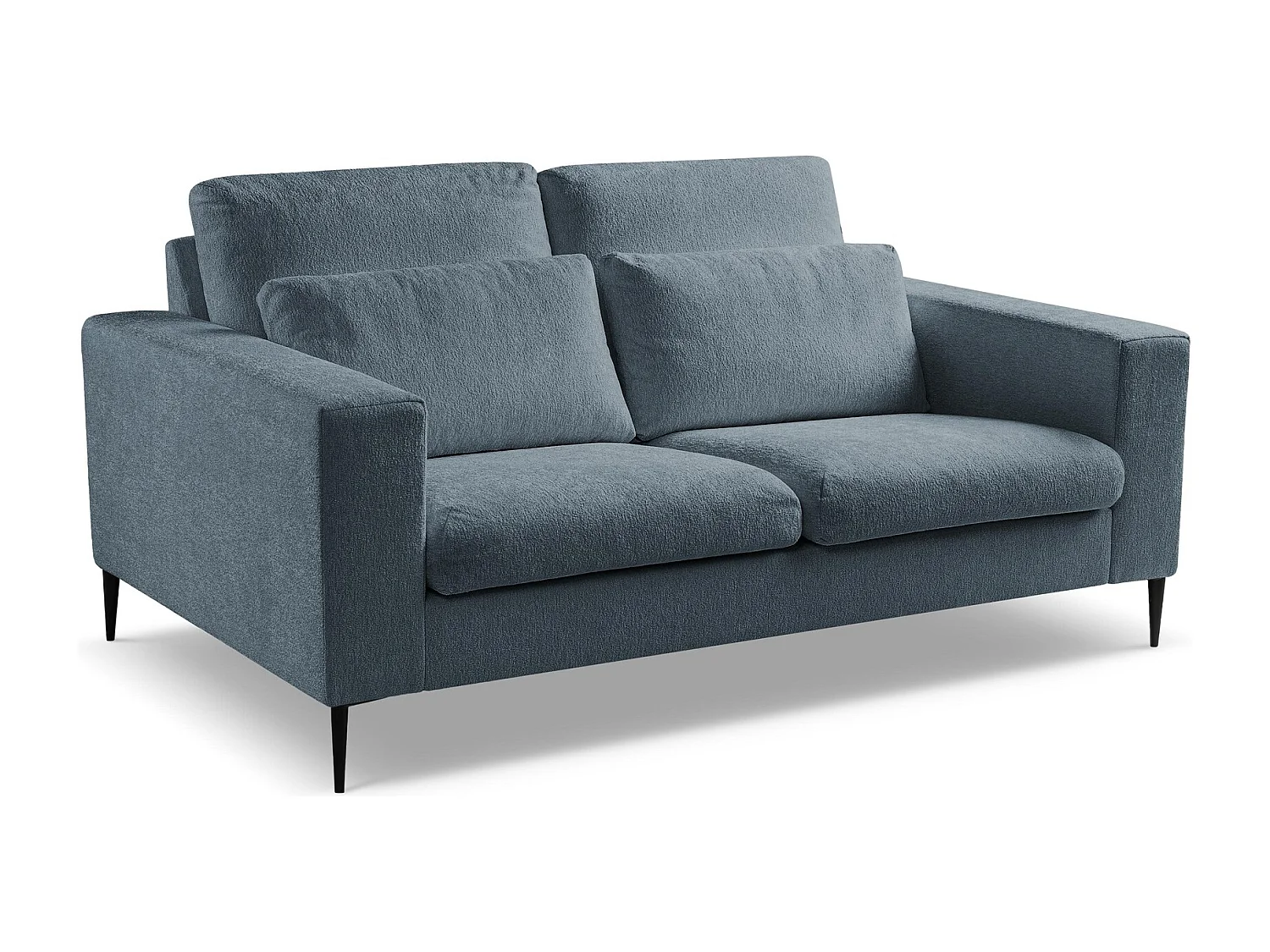 Canapé 2 places en tissu chenille - bleu - AKALA