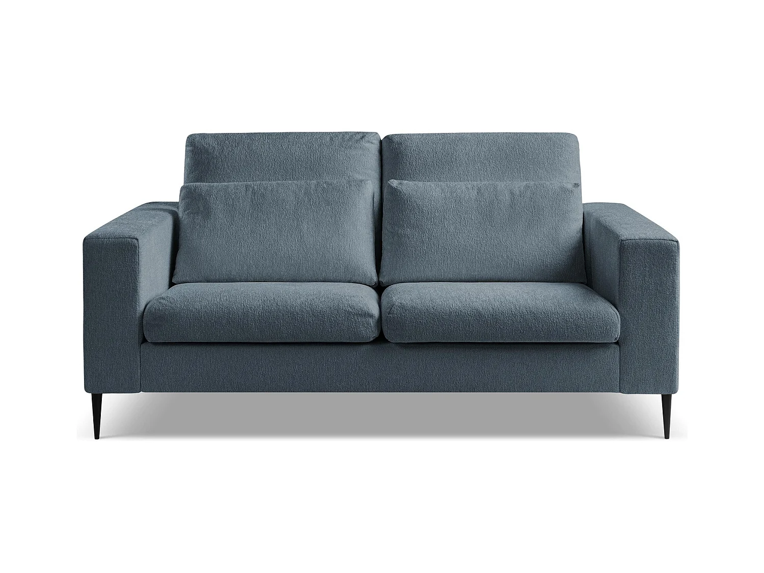 Canapé 2 places en tissu chenille - bleu - AKALA