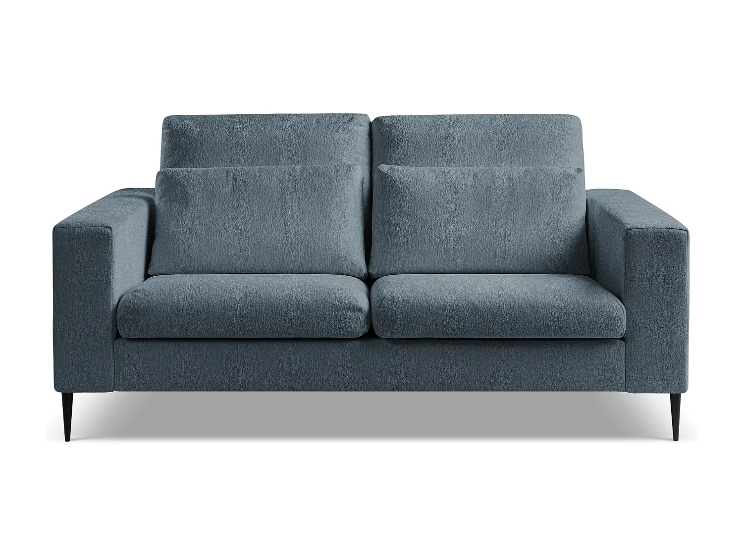 Canapé 2 places en tissu chenille - bleu - AKALA