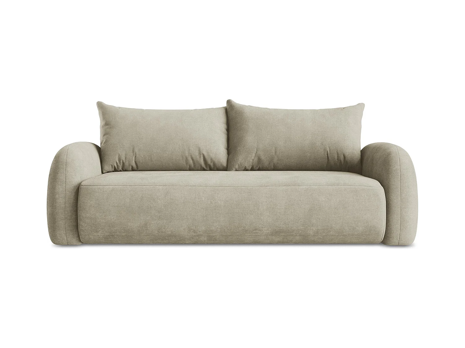 Canapé 3 places convertible en tissu chenille - beige - HALE