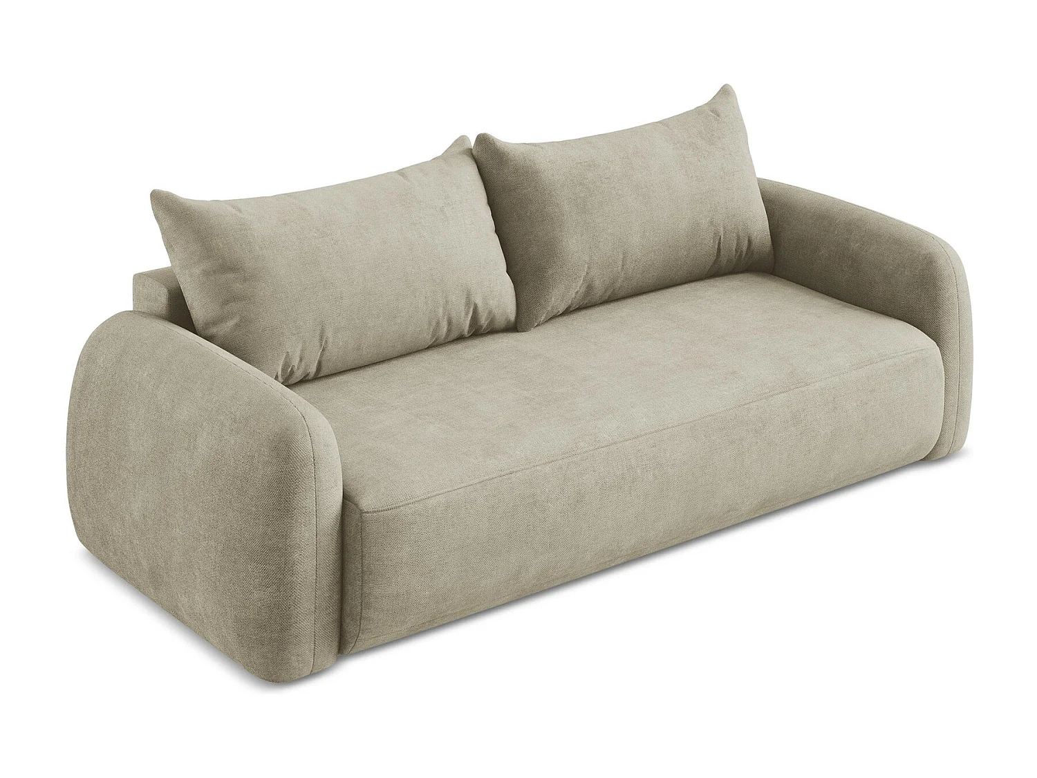 Canapé 3 places convertible en tissu chenille - beige - HALE