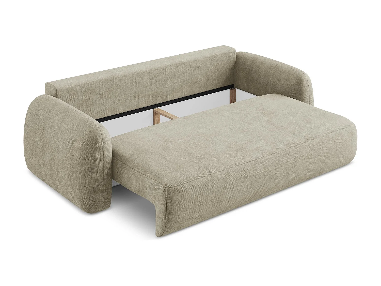 Canapé 3 places convertible en tissu chenille - beige - HALE