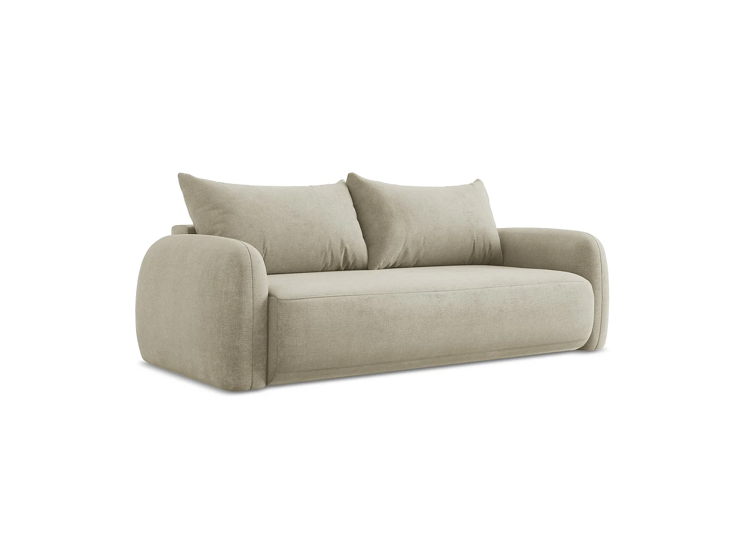 Canapé 3 places convertible en tissu chenille - beige - AMALFI