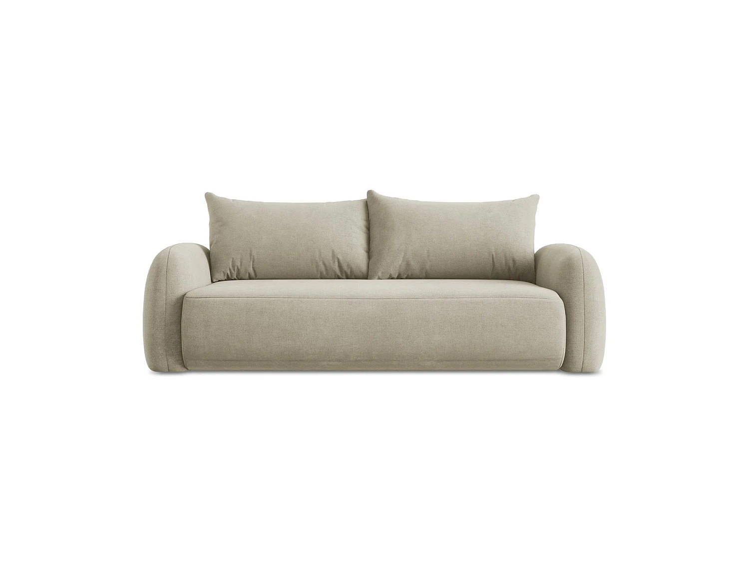 Canapé 3 places convertible en tissu chenille - beige - AMALFI