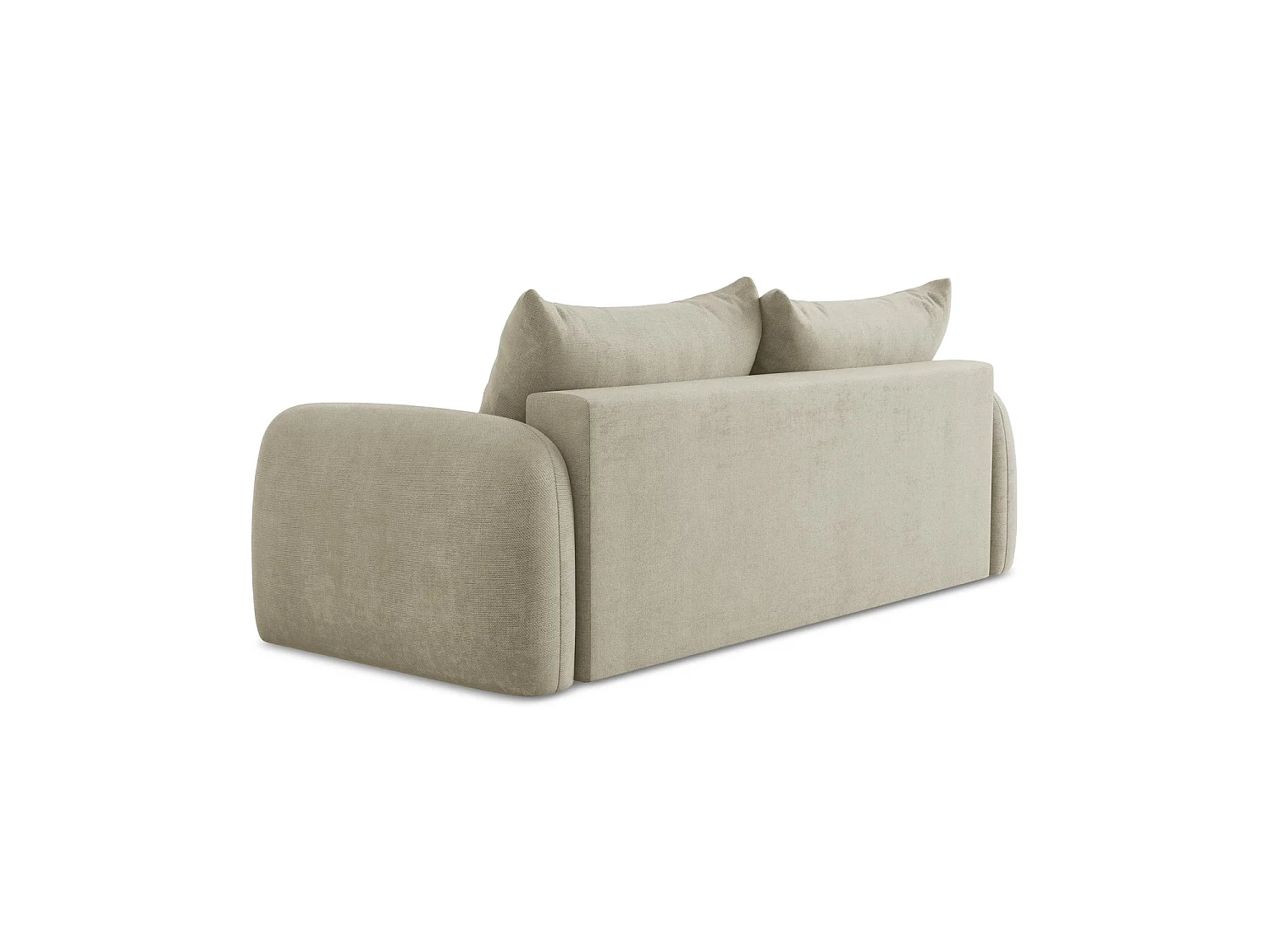 Canapé 3 places convertible en tissu chenille - beige - AMALFI