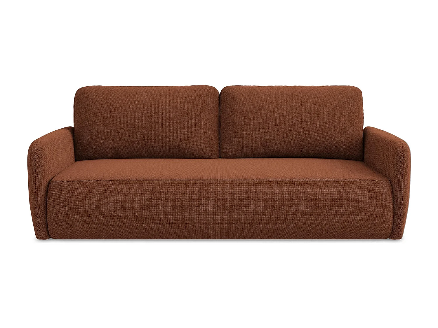 Driezits-slaapbank van terracotta textuurstof - LILO