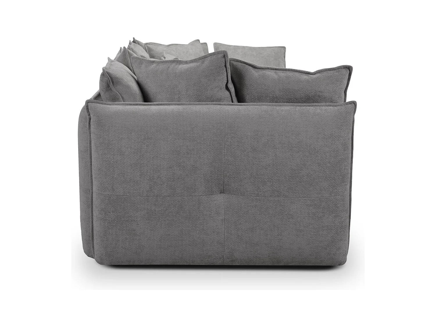 Canapé 3 places en tissu chenille - gris foncé - NANA