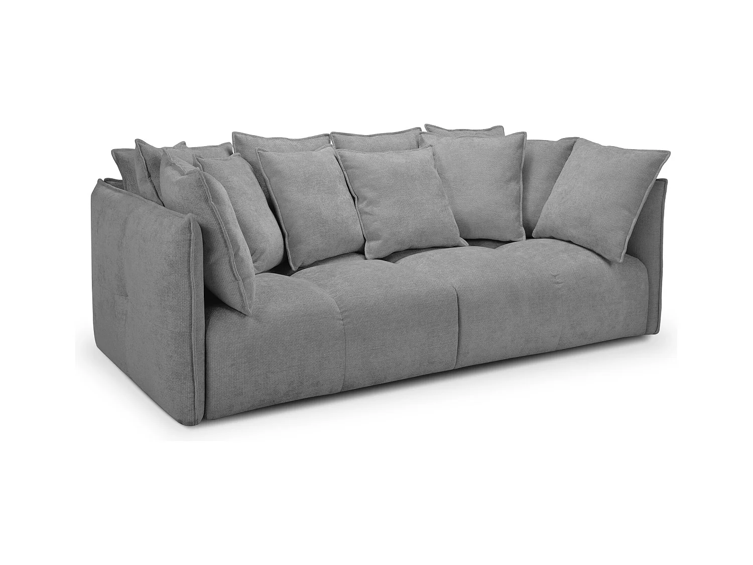 Sofa 3-osobowa - z tkaniny szenilowej - ciemny szary - NANA