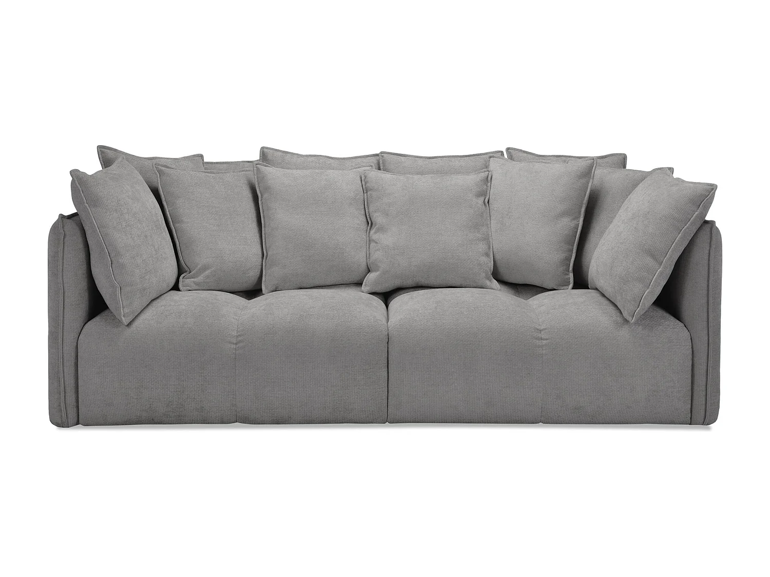 Canapé 3 places en tissu chenille - gris foncé - NANA