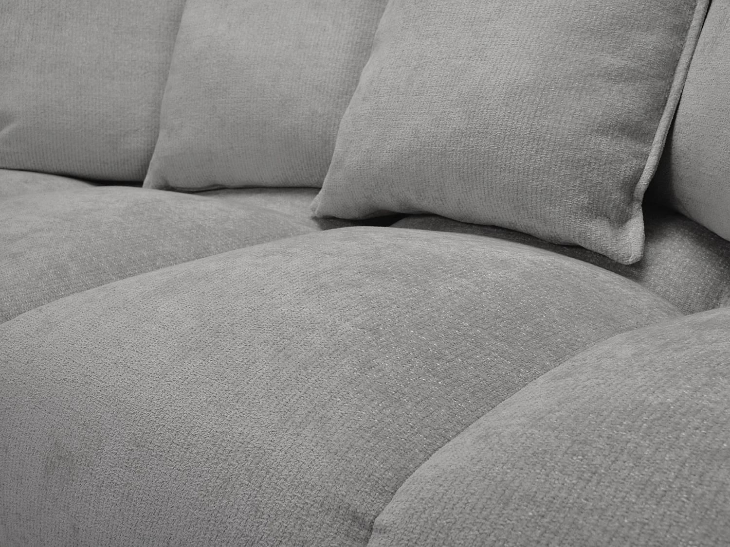 Canapé 3 places en tissu chenille - gris foncé - NANA