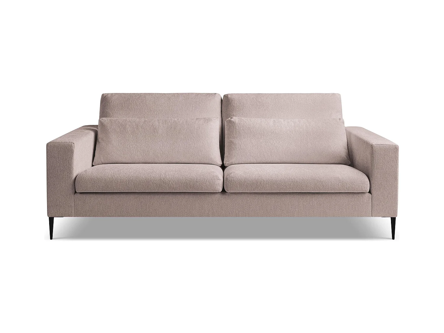 Canapé 3 places en tissu chenille - rose poudré - AKALA