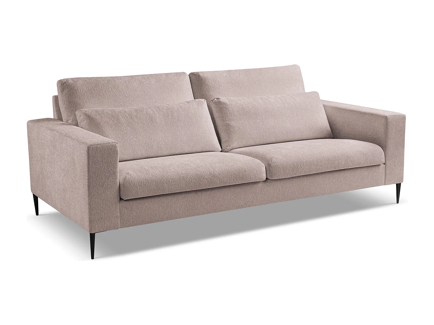 Canapé 3 places en tissu chenille - rose poudré - AKALA