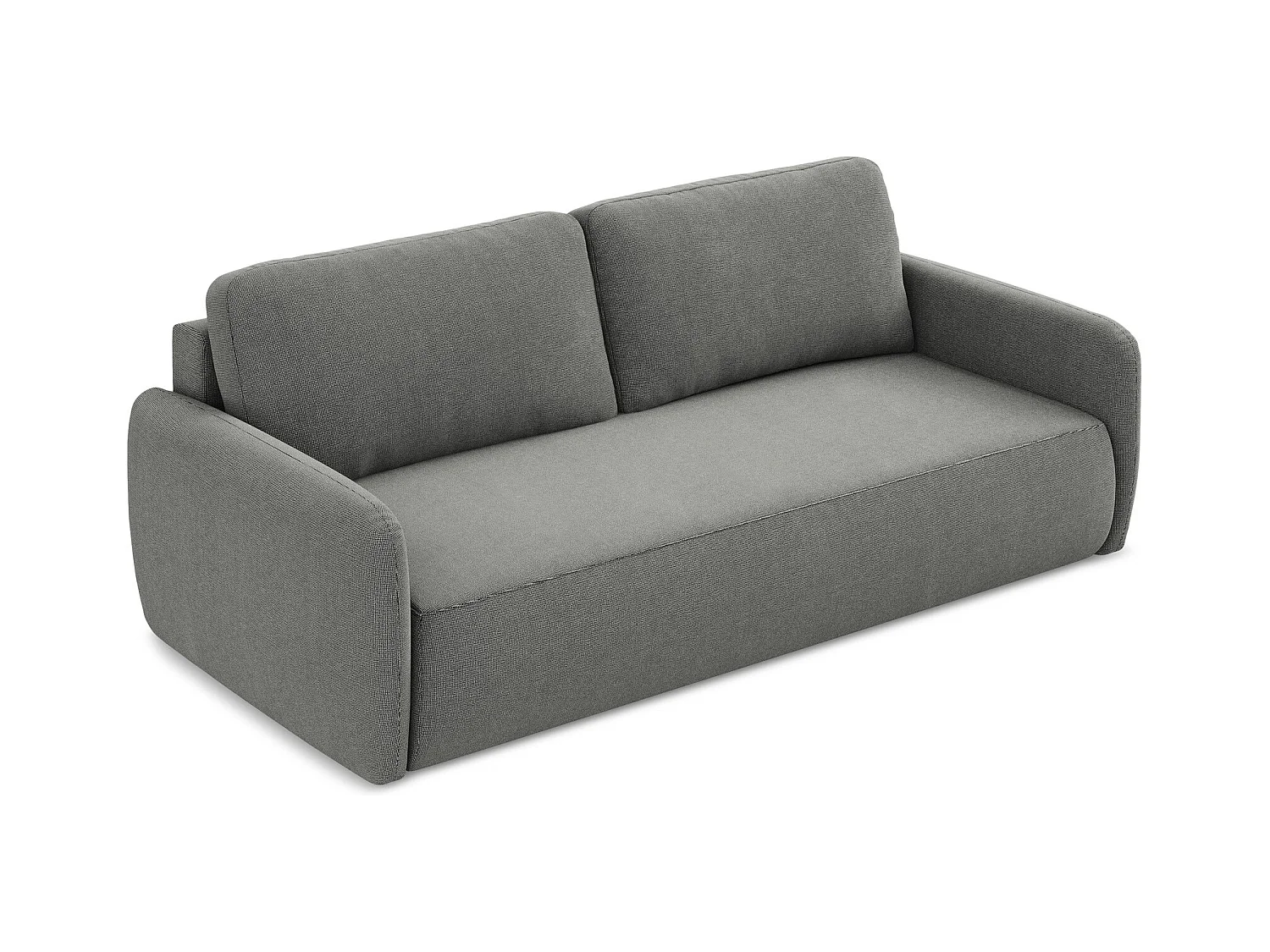 Canapé 3 places convertible en tissu texturé - gris - LILO