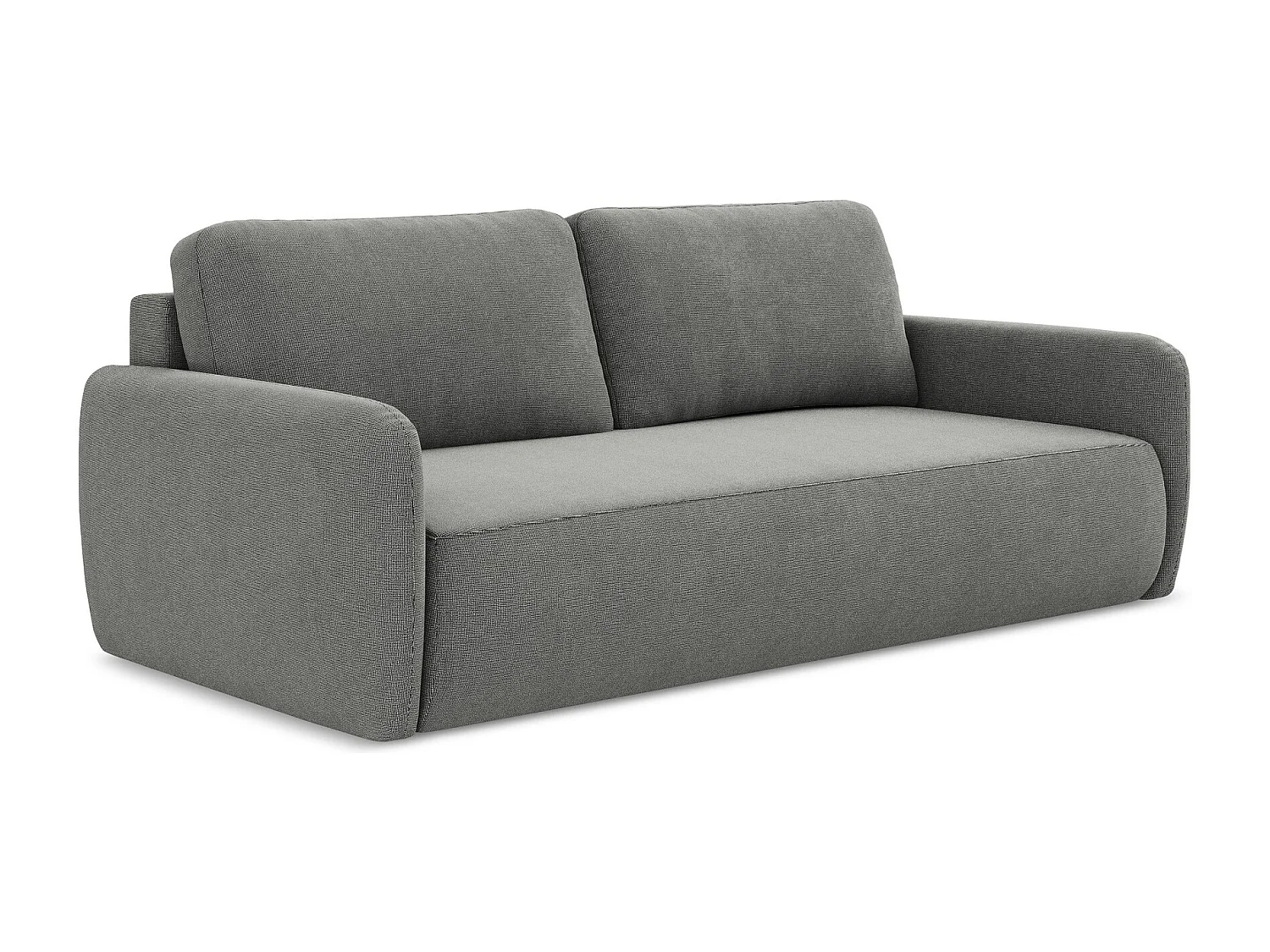 Canapé 3 places convertible en tissu texturé - gris - LILO