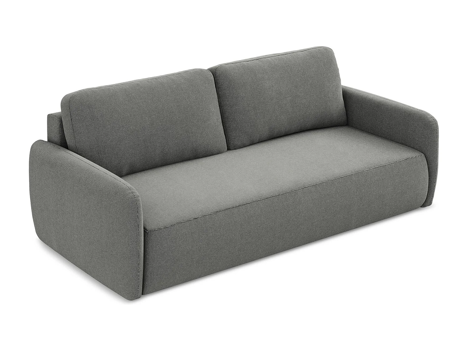 Canapé 3 places convertible en tissu texturé - gris - LILO