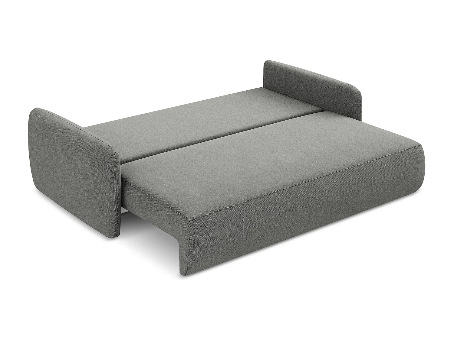 Canapé 3 places convertible en tissu texturé - gris - LILO
