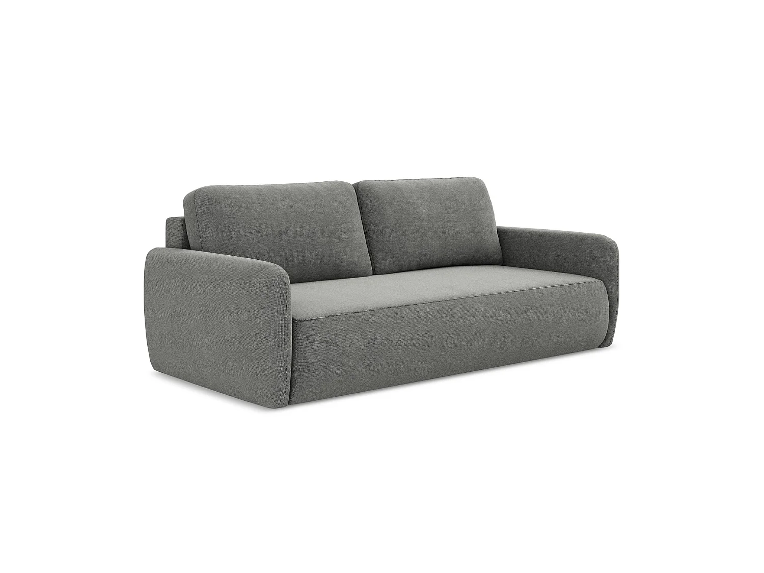 Canapé 3 places convertible en tissu texturé - gris - CORLE