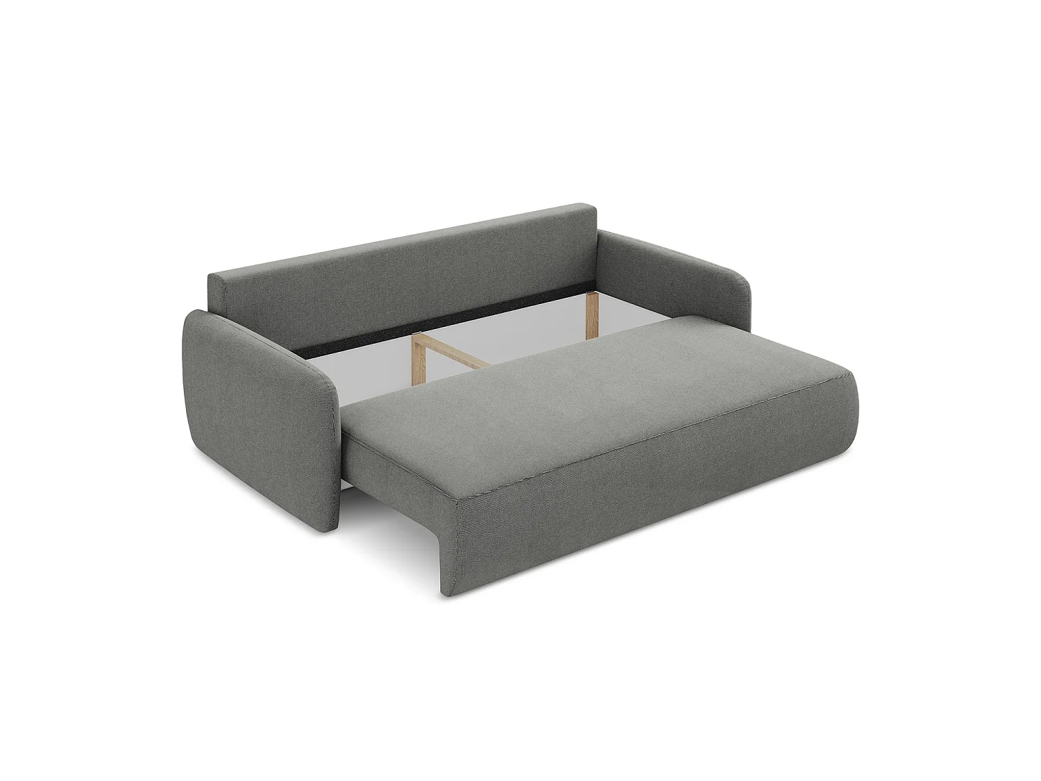 Canapé 3 places convertible en tissu texturé - gris - CORLE