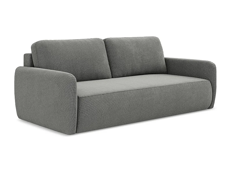 Canapé 3 places convertible en tissu texturé - gris - LILO