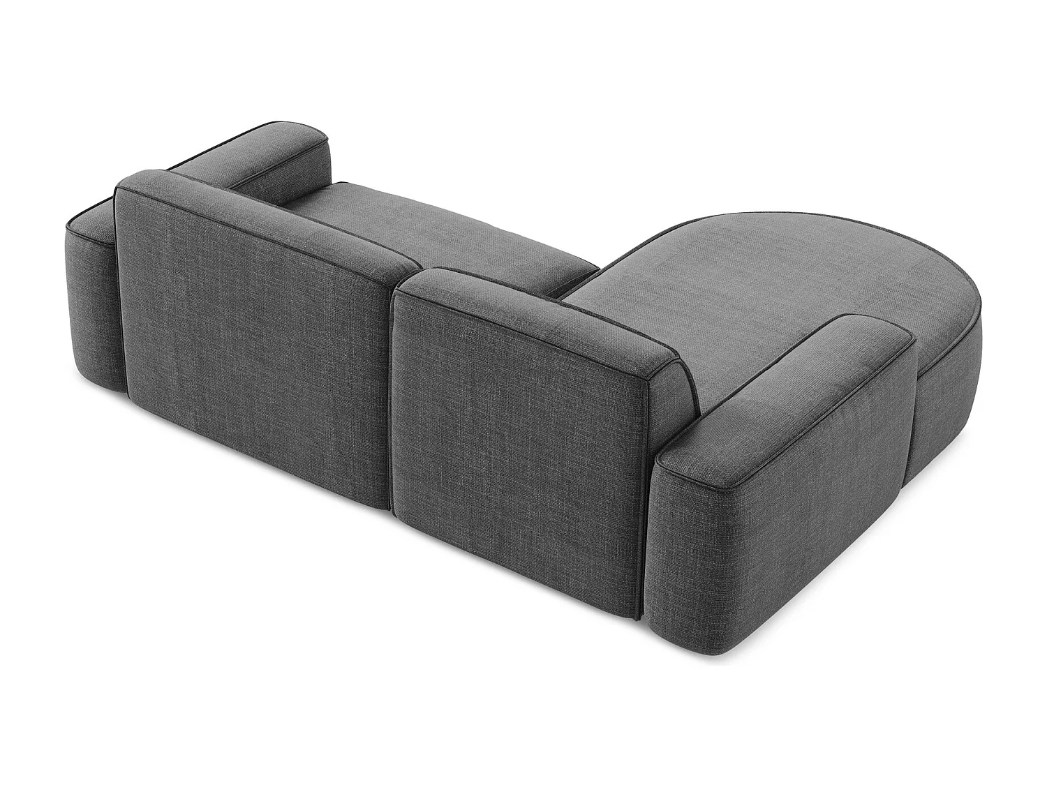 Canapé d'angle 2,5 places modulaire gauche en tissu texturé - gris foncé - OMAO