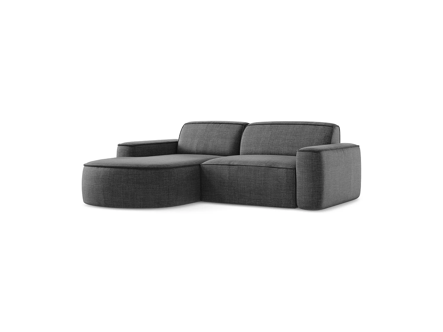 Modulaire hoekbank links van donkergrijs textuurstof - MELISSA