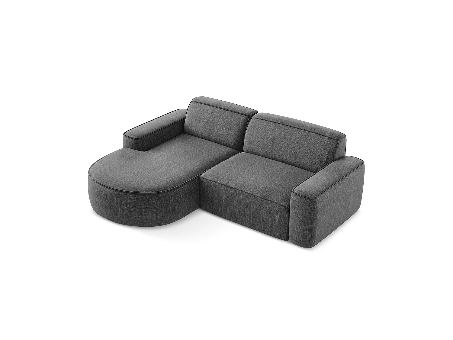 Modulaire hoekbank links van donkergrijs textuurstof - MELISSA