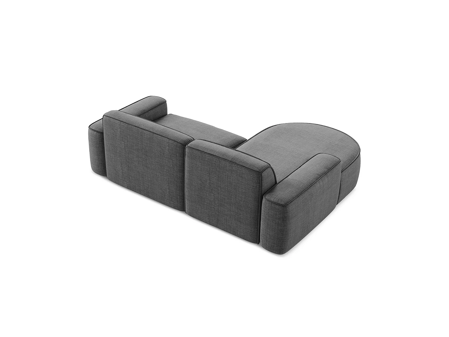 Modulaire hoekbank links van donkergrijs textuurstof - MELISSA
