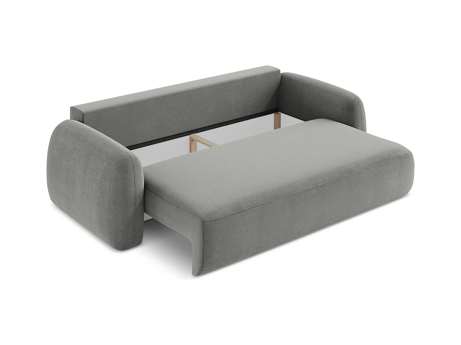 Canapé 3 places convertible en tissu texturé - gris - HALE