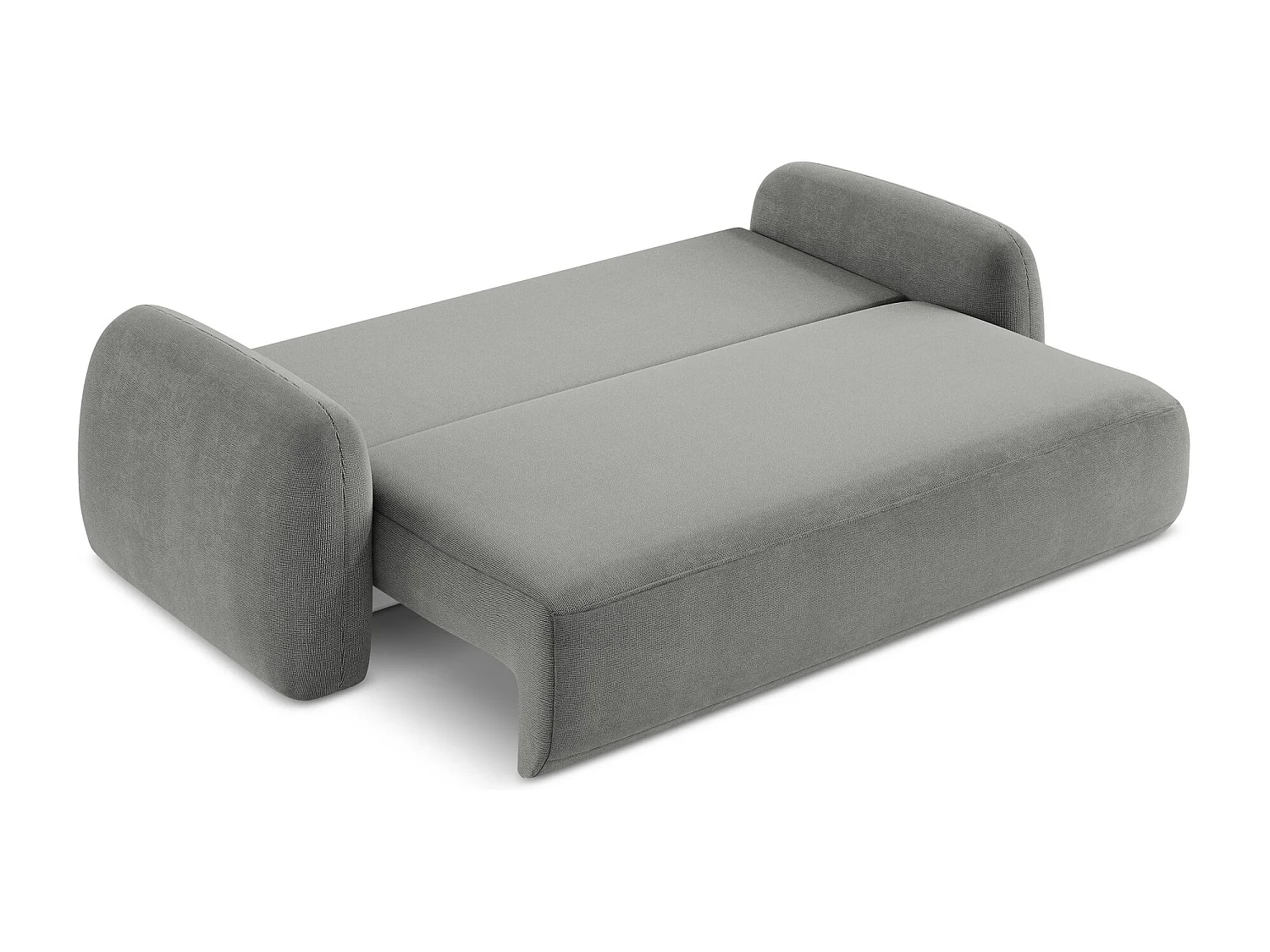 Canapé 3 places convertible en tissu texturé - gris - HALE