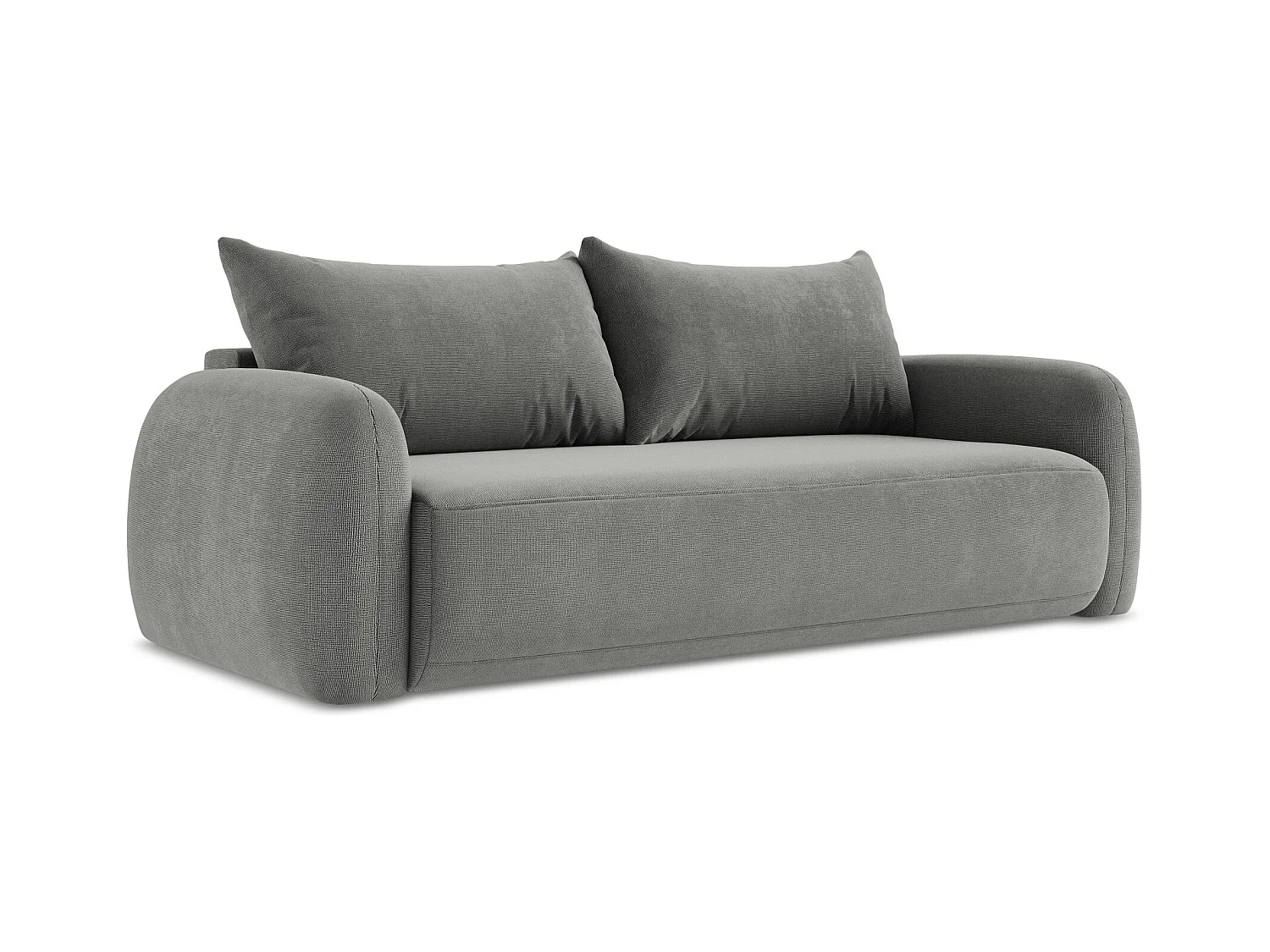 Canapé 3 places convertible en tissu texturé - gris - HALE