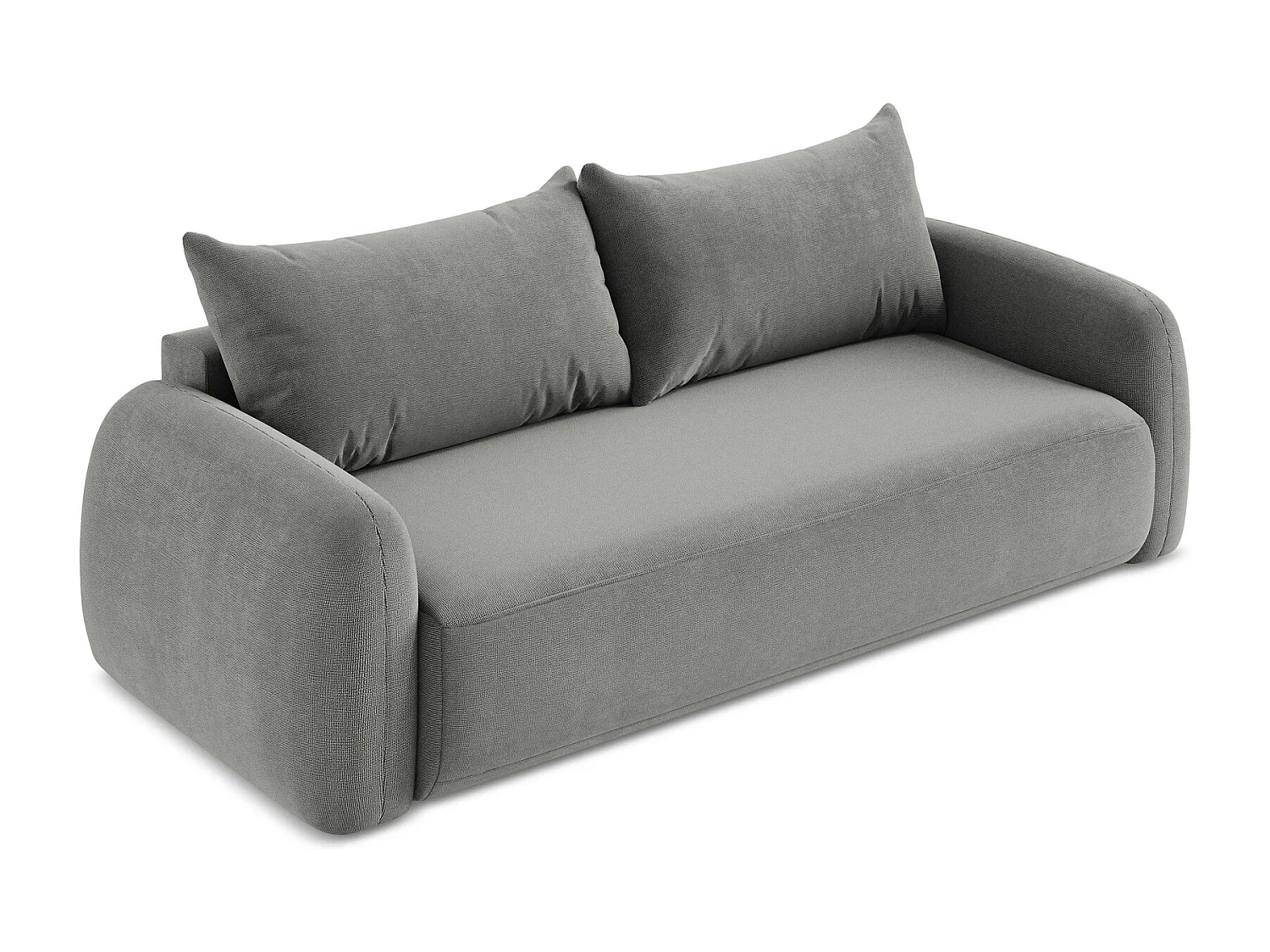 Canapé 3 places convertible en tissu texturé - gris - HALE